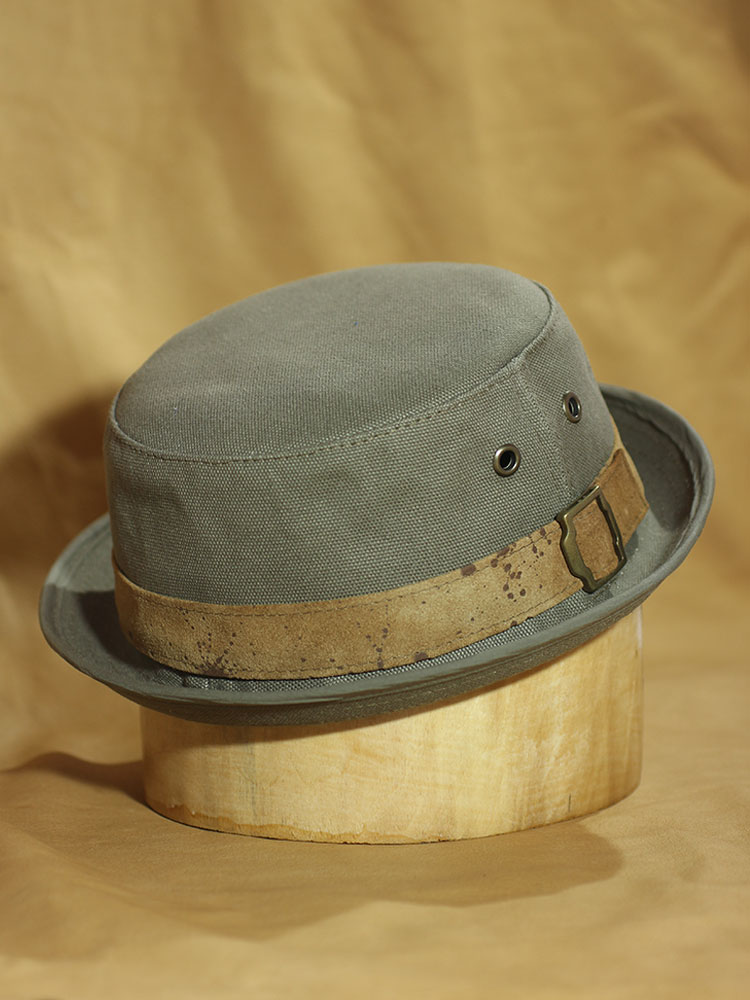 Summer olive canvas cotton pork pie bucket hat PPH 26 buy in Moscow Russia